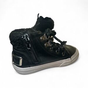 3/$20 Tommy Bahama Kids Black Faux Leather Lace Up High Top Sneakers Size 8